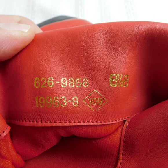 Vintage 80s Red Genuine Leather Slouch Boots Women’s 7.5 Flats, Cuffable NEW - Picture 5 of 13